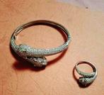 Luipaard armbanden met ring, Handtassen en Accessoires, Ophalen of Verzenden, Zo goed als nieuw