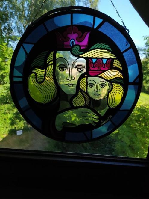 glas In lood - Virga Jesse Hasselt - Rappoort 1974, Antiek en Kunst, Curiosa en Brocante, Ophalen