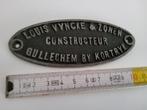 Naambord Louis VYNCKE & Zonen Gulleghem, Ophalen of Verzenden, Zo goed als nieuw