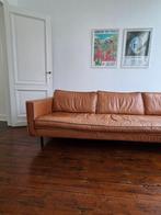 Lederen zetel Cognac, Ophalen, Gebruikt, Vintage, Driepersoons