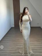 Feestelijke jurk, Kleding | Dames, Trouwkleding en Trouwaccessoires, Ophalen, Zo goed als nieuw, Beige, Trouwjurk