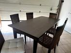 Teak tafel + 6 stoelen, Comme neuf, Rectangulaire, Teck, 50 à 100 cm