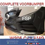 W205 C43 AMG BUMPER Mercedes C Klasse GRIJS AMG PAKKET COMPL, Utilisé, -, Avant, -