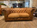 Stoere industriële Chesterfield 2,5 Zits zetel Vintage, Antiek en Kunst, Ophalen of Verzenden