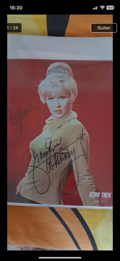 Collectie van originele gesigneerde foto's van Star trek., Verzamelen, Foto's en Prenten, Nieuw, Foto, Overige onderwerpen, 1960 tot 1980