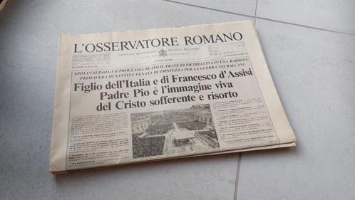 Krant L'Osservatore Romano 1999 Padre Pio / Pater Pio, Collections, Religion, Comme neuf, Christianisme | Catholique, Livre, Enlèvement ou Envoi