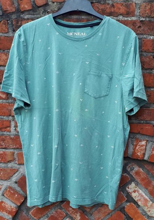Heren Tshirt KM - McNeal - XL - groen print, Kleding | Heren, T-shirts, Gedragen, Maat 56/58 (XL), Groen, Verzenden