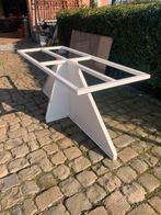 Metalen tafel wit gepoederlakt onderstel 70x170, Ophalen