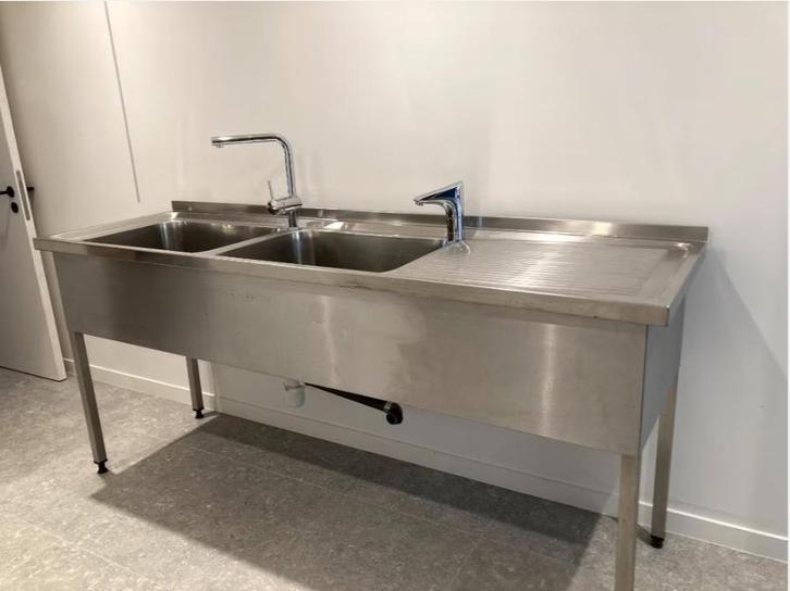 Spoeltafel RVS, Zakelijke goederen, Horeca | Keukenapparatuur, Inox Meubilair, Gebruikt, Ophalen