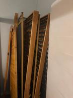 Houten bedframe 160 x 200 cm, Ophalen, Bruin, Tweepersoons, Landelijk