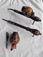 pipes en bois vintage avec de belles figures sculptées, Enlèvement ou Envoi