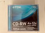 CD-RW TDK 4x-12x 700 MB Nieuw en ongeopend, Computers en Software, Beschrijfbare discs, Herschrijfbaar, Overige typen, Ophalen of Verzenden