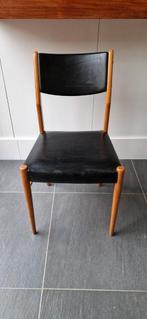 Vintage stoel met lederen zitting, Huis en Inrichting, Stoelen, Ophalen, Zo goed als nieuw