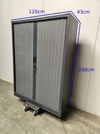 Grijze lage kast met gordijnen, archiefkantoor - 3 planken, Zakelijke goederen, Receptie of Entree, Ophalen of Verzenden, Gebruikt