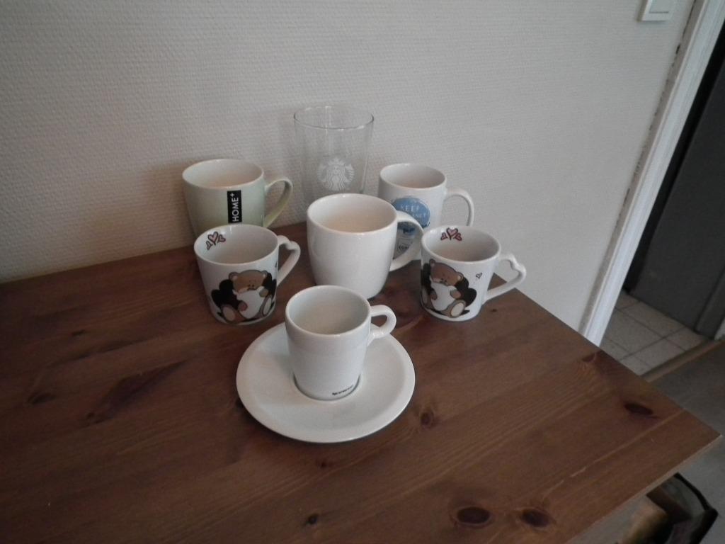 Set De 4 Grand Café Tasses Gris Grès Soupe Tasse Cappuccino Tasse Set 330ml