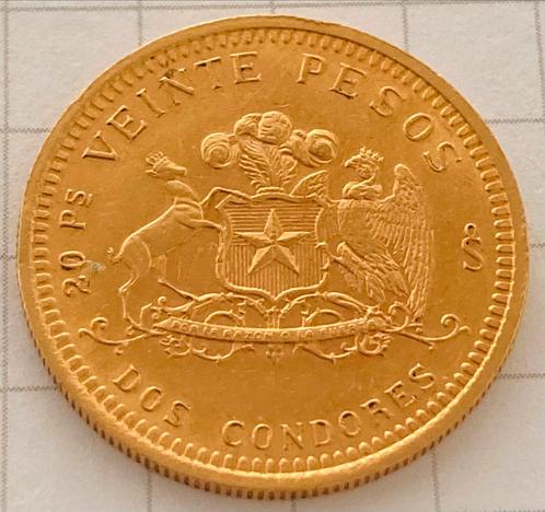 Goud 20 Pesos 1976 Chili, Postzegels en Munten, Munten | Amerika, Zuid-Amerika, Goud, Ophalen of Verzenden