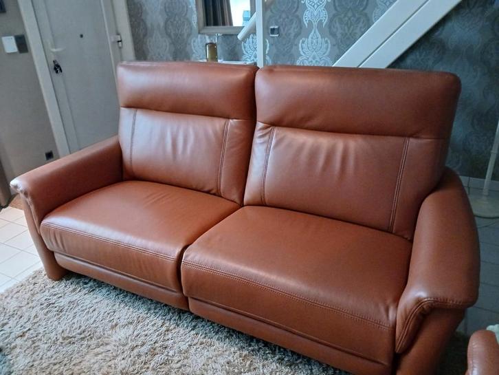 Salon Mecam, model Davina, Huis en Inrichting, Zetels | Zetels, Zo goed als nieuw, Rechte bank, Leer, Ophalen