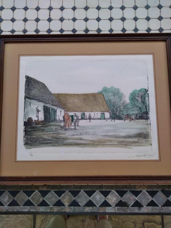 Lithografie Pros Colpaert 1923-1990, Antiek en Kunst, Kunst | Schilderijen | Klassiek, Ophalen of Verzenden
