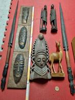 Set Afrikaanse decoraties, kunst, beelden, maskers..., Ophalen of Verzenden