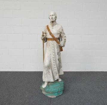 "heilige Louis de Montfort" groot antiek stenen beeld  beschikbaar voor biedingen