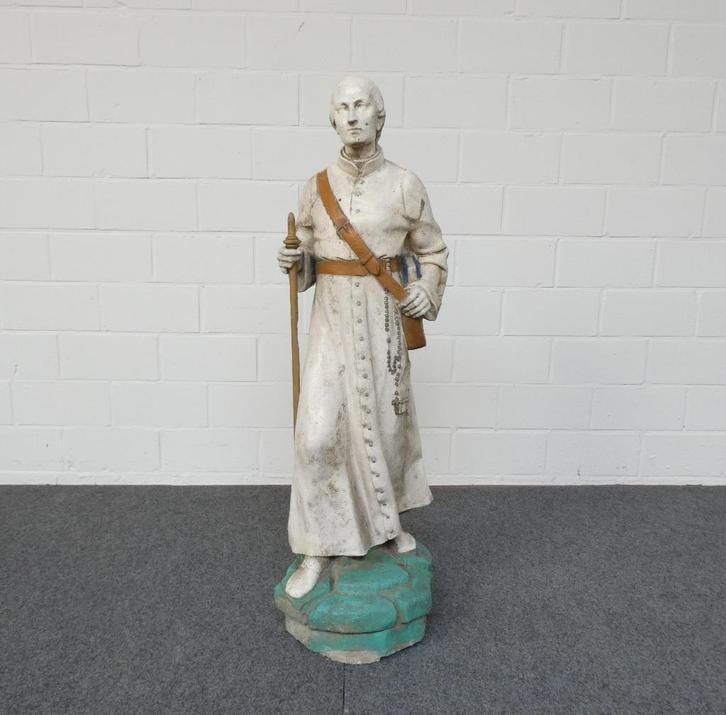 "heilige Louis de Montfort" groot antiek stenen beeld, Antiek en Kunst, Antiek | Religieuze voorwerpen, Ophalen