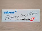 Sabena Sticker #6 Sabena Flying together with Swissair 10x30, Verzamelen, Ophalen of Verzenden, Nieuw, Bedrijf of Vereniging