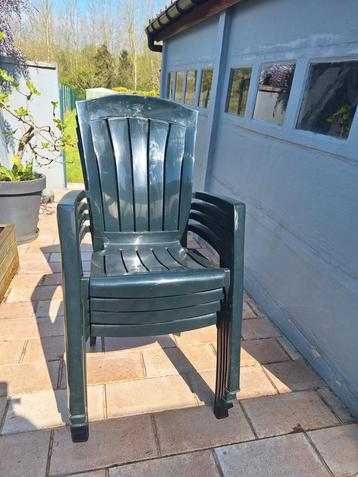 Tuinstoelen PVC donkergroen, set van 4 beschikbaar voor biedingen