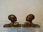 Large art deco bronzen buste Afrikaanse vrouwen 35 cm breed, Antiek en Kunst, Ophalen
