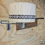 Vintage verstelbare Wandlamp (jaren 60) stoffen kap , fineer, Ophalen of Verzenden, Zo goed als nieuw, Stof, Vintage / mid century