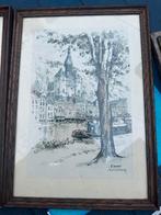 Schilderijen Dinant en Antwerpen, Antiek en Kunst, Kunst | Schilderijen | Klassiek, Ophalen of Verzenden