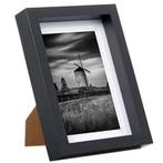 Fotolijst hout passepartout 10x15 cm zwart Enjoy, Nieuw, Ophalen of Verzenden