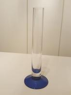 Glazen vintage vaasje met blauwe accenten - space age design, Huis en Inrichting, Woonaccessoires | Vazen, Gebruikt, Blauw, Ophalen of Verzenden
