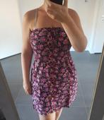 Jurk Zwart met Roze Bloemen L, Verzenden, Zwart, Maat 42/44 (L), Nieuw
