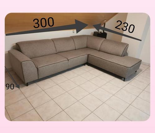 hoekzetel grijs met open einde, Huis en Inrichting, Zetels | Zetels en Chaises Longues, Zo goed als nieuw, Stof, Ophalen