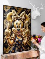 Uniek XXL Glasschilderij | Golden Minnie x LV - 6 sizes, Oorspronkelijke maker, Verzenden, Nieuw, 125 cm of meer