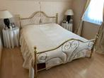 WIT koperen bed, matras, nachtkastjes, Ophalen, Zo goed als nieuw