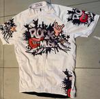 Prachtige witte wielertrui Rock Music prachtige druk Large, Fietsen en Brommers, Ophalen, Zo goed als nieuw