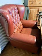 Namaak chesterfield met voetbankje, Huis en Inrichting, Ophalen, Zo goed als nieuw