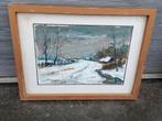 Huile sur papier paysage enneige signe georges remy, Antiquités & Art, Art | Peinture | Classique, Enlèvement ou Envoi