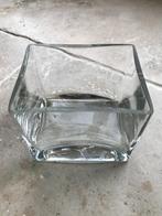 rechthoekige glazen vaas, Glas, Ophalen of Verzenden, Zo goed als nieuw