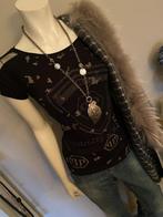 ️ PHILIPP PLEIN Mt S zwart sexy shirt ️, Ophalen, Zo goed als nieuw, Zwart