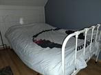 Vintage gietijzeren bed met matras, Huis en Inrichting, Slaapkamer | Bedden, Ophalen, Gebruikt, Twijfelaar