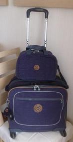 Kipling set trolley met 4 wielen en lunchtas isoth.+ apen, Gebruikt, Blauw, Aktetas of Boekentas, 40 tot 50 cm