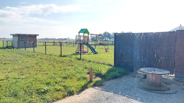 Omheining: harmonicagaas + palen (zwart), Tuin en Terras, Gaas en Draad, Zo goed als nieuw, Gaas, 20 meter of meer, Ophalen