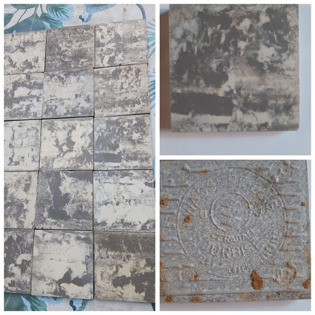 Carreaux anciens 10 x 10 cm wasserbillig jurbis cerabati, Bricolage & Construction, Moins de 20 cm, Carrelage de sol, Enlèvement