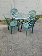 Set de jardin comprenant 1 table de jardin de 90 cm + 4 chai, Jardin & Terrasse, Enlèvement, Salons de jardin