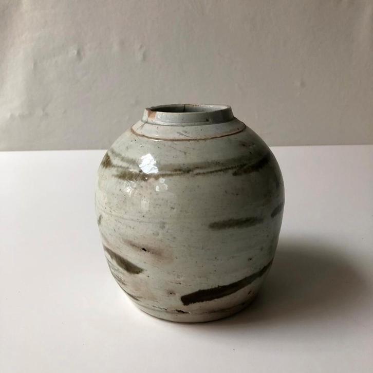 Antieke Chinese gemberpot groen glazuur – gelijmd, Antiquités & Art, Antiquités | Porcelaine, Enlèvement ou Envoi