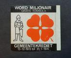 Oude sticker Word miljonair Gemeentekrediet 1973 - 1974, Verzenden, Gebruikt