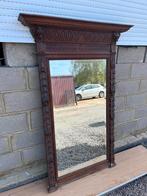 Grand miroir ancien en bois sculpté – pièce de caractère, Enlèvement, Rectangulaire, 100 à 150 cm, 100 à 150 cm