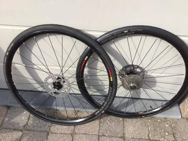 Set MAVIC allround wielen, Fietsen en Brommers, Fietsonderdelen, Zo goed als nieuw, Shimano, Racefiets, Ophalen